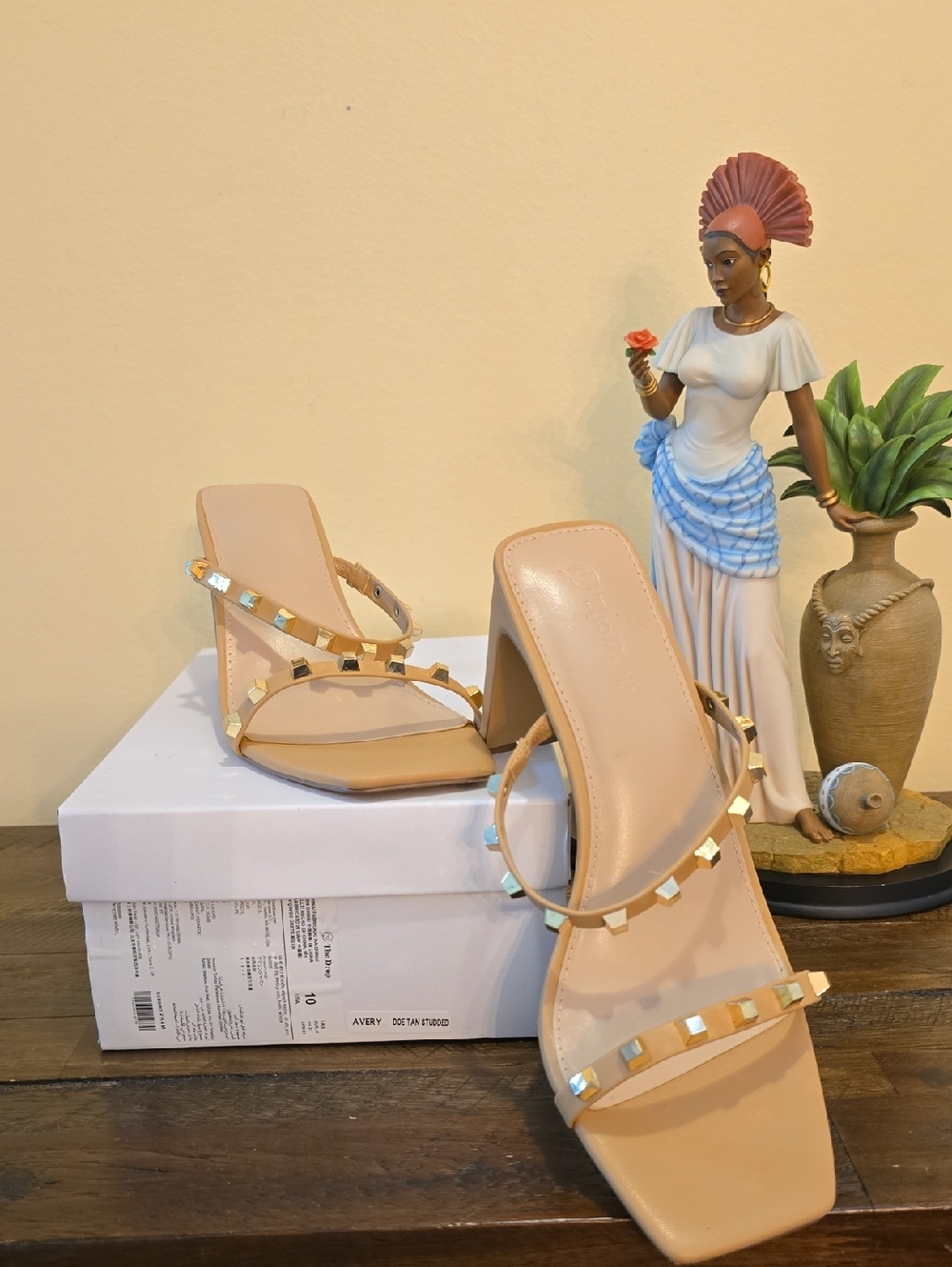 Studded Nude Slide Sandals
